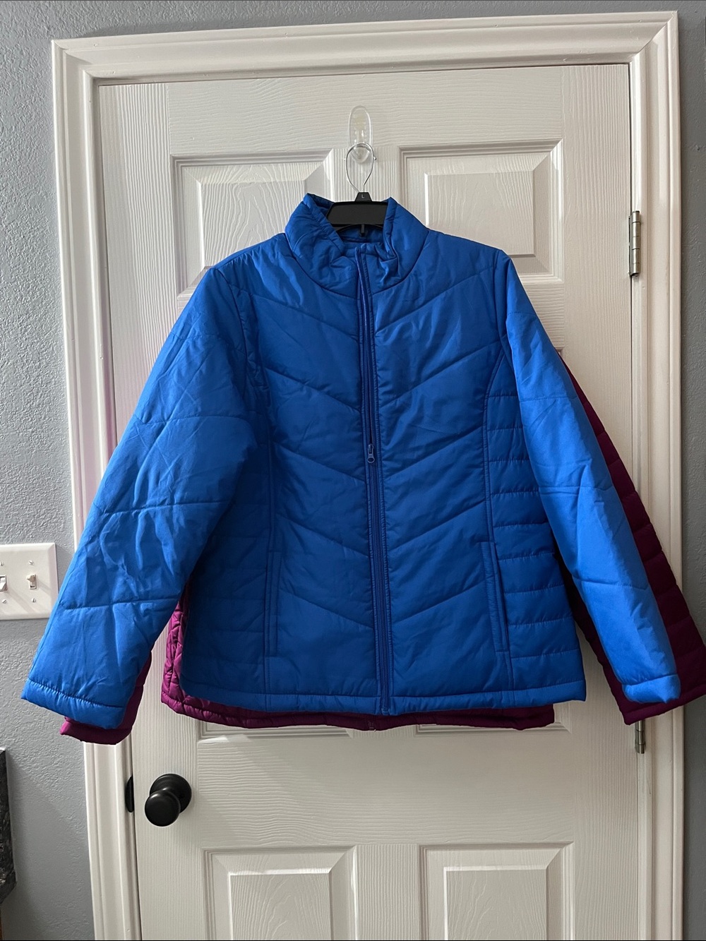 Women’s Blue Puffer Jacket - Lightweight Quilted Coat